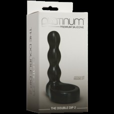 Насадка на пенис, Анальный фаллоимитатор с эрекционным кольцом Platinum Premium Silicone - The Double Dip 2 - Black