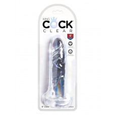 Прозрачный фаллоимитатор на присоске King Cock 6 Clear Cock