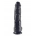Реалистичный чёрный фаллоимитатор-гигант King Cock 10 with Balls - 25,4 см