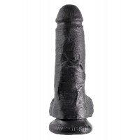 Чёрный фаллоимитатор King Cock 8 with Balls - 21,3 см