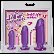 Анальные фаллоимитаторы в наборе 3 шт фиолетовые Crystal Jellies - Anal Starter Kit - Purple